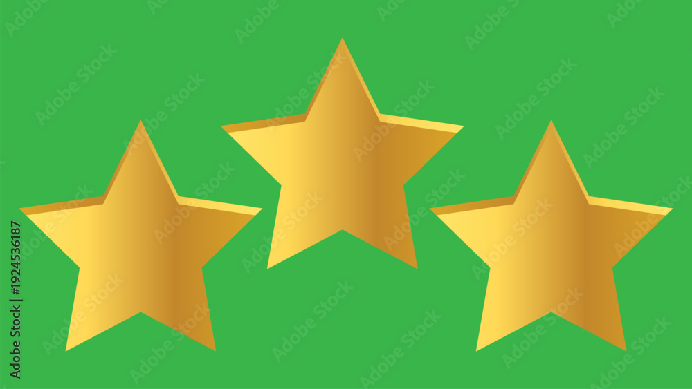 Obraz premium Golden Stars Trio Brighten Up The Scene For Celebration And Positive Vibe