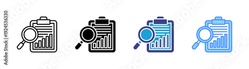 Audit icon set multiple style collection