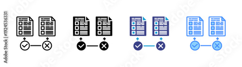 Comparison icon set multiple style collection
