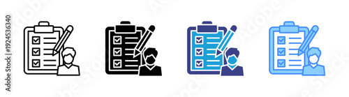 Assessment icon set multiple style collection