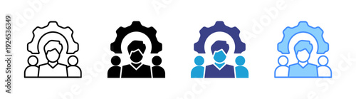 Community icon set multiple style collection