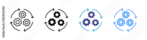 Continuous  icon set multiple style collection