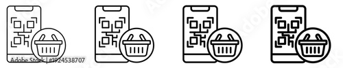 Qr Code  Icon Set Different Style Collection