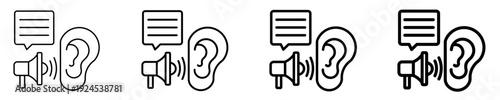 Social Listening  Icon Set Different Style Collection