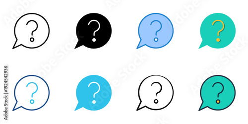 Help icons set multiple style collection. Editable stroke 
