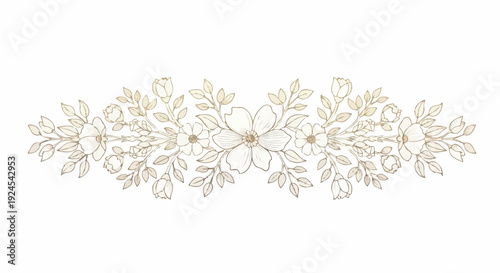 Elegant Floral Arrangement with Delicate Outlines and Soft Colors.