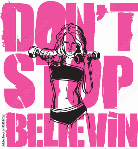 Modern Typography and Graphic Elements for Fitness Activewear and Gym T-Shirt Design