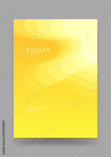 Bright and energetic yellow background with organic wavy fluid shapes and smooth paper-cut style layers for a sunny modern look