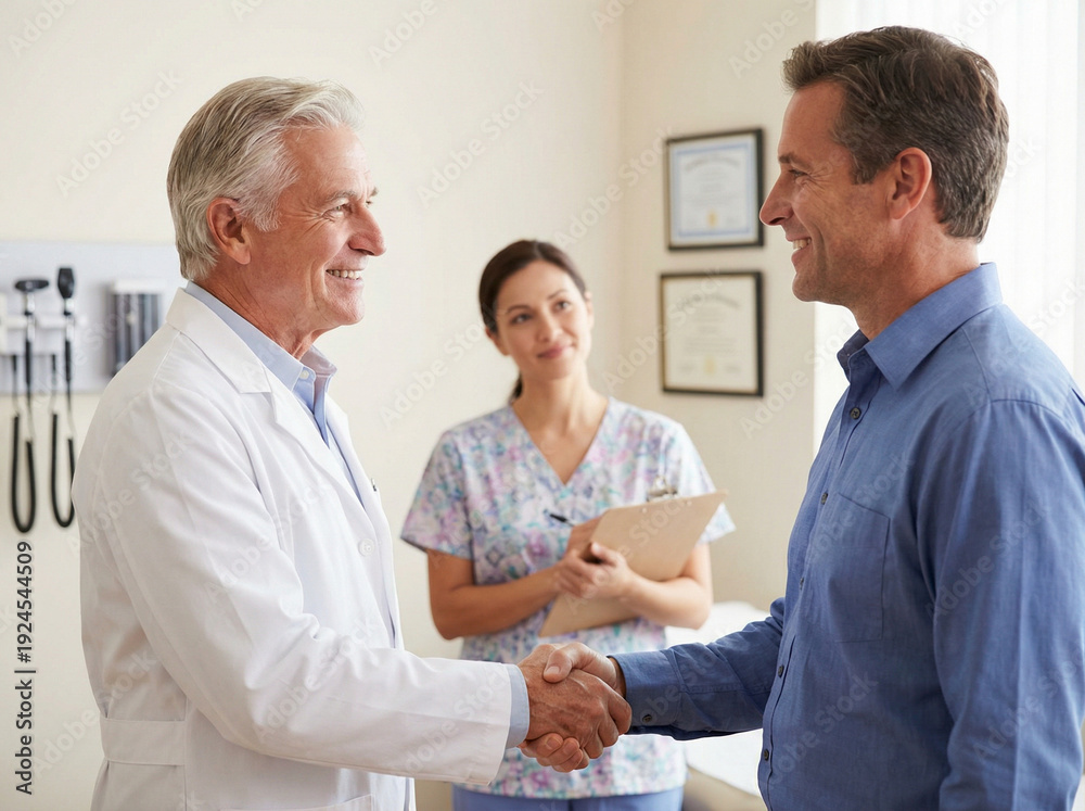 Obraz premium doctor examining senior patient in hospital