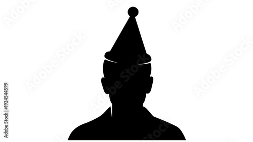 Man in party hat silhouette in dark mysterious lighting on for celebration Transparent Background