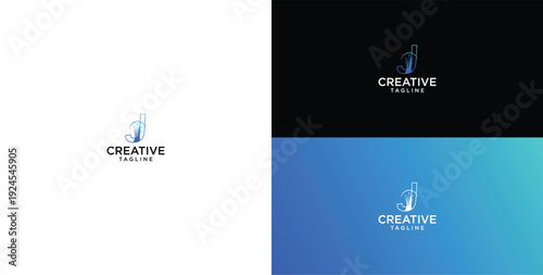 technology logo vector. J initial logo design