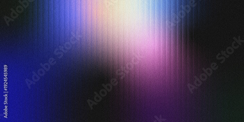 Obraz na plátně Abstract grainy background with vertical glass grooves and a smooth blue-to-purple-to-white gradient, featuring subtle noise texture