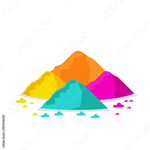 Vibrant Holi Color Powder Piles
