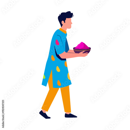 Man Holding Holi Color Powder