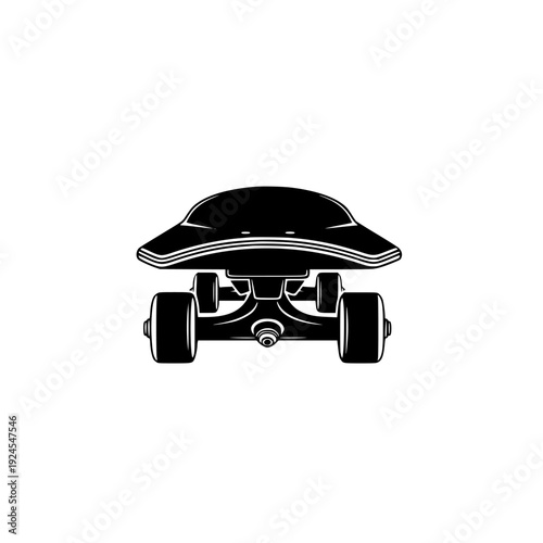 skateboard silhouette icon vector isolated on white background