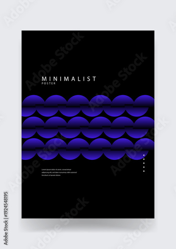 Minimalist background design featuring repeating blue gradient semicircle wave patterns arranged in horizontal rhythmic lines