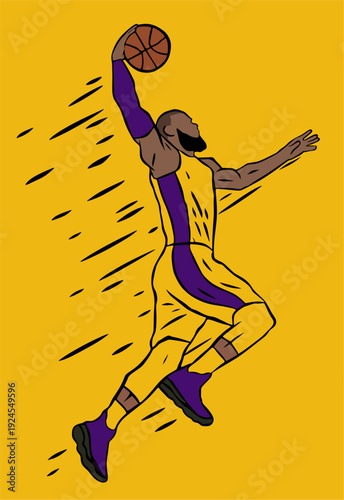 Urban Basketball Culture: Minimalist Hoops Graphic Vector for Streetwear T-Shirts