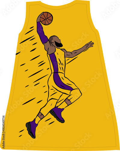 Urban Basketball Culture: Minimalist Hoops Graphic Vector for Streetwear T-Shirts