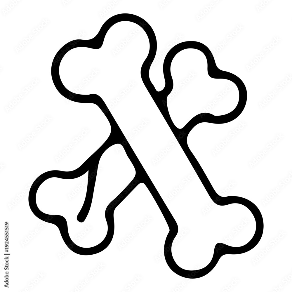 Fototapeta premium Crossed Bones Icon Outline