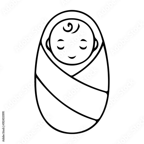 Swaddled Sleeping Newborn Baby Icon