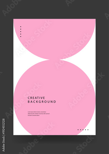 Bold minimalist poster featuring two large pink circular segments creating a hourglass shape on a clean white negative space