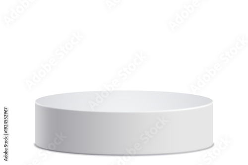 Canvastavla Minimal white 3D round podium cylinder stage for product display and cosmetic presentation
