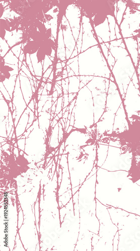 13-83. Vine texture vector image grown on weathered cement walls - illustration.