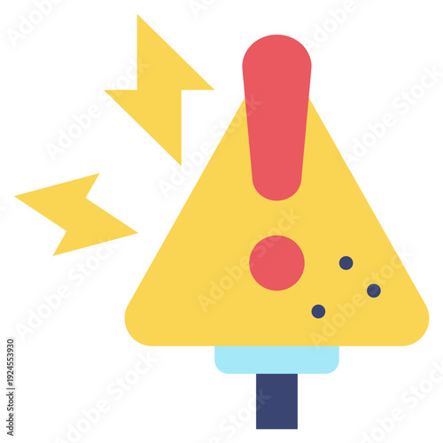 label sign exclamation alert warning flat style icon