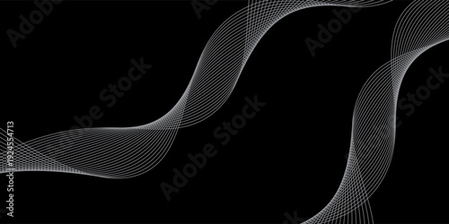 Dark abstract background with a glowing abstract waves, abstract background