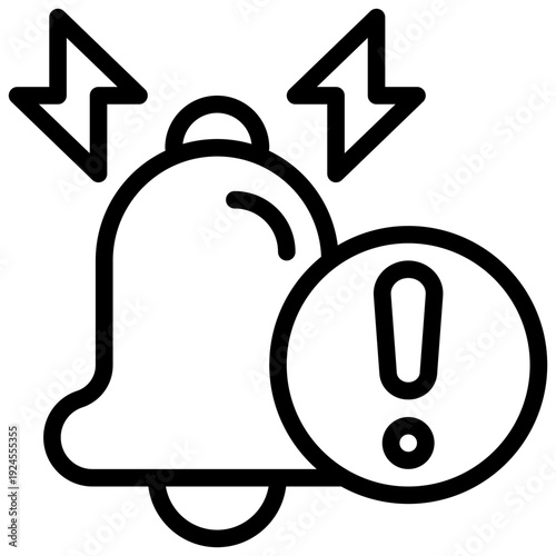 bell loud alert signal exclamation simple line icon