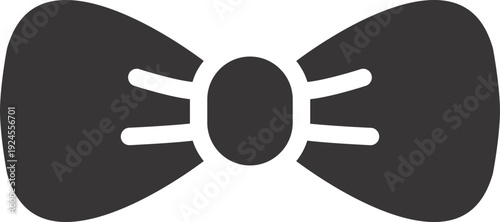 Bow tie icon. silhouette Vector illustration. Simple outline of a bow tie icon. Vector illustration symbolizing fashion and elegance. Editable stroke. Classic black bow tie silhouette bow icon.