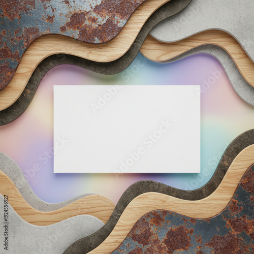 Abstract Layered Sustainable Materials Frame with Liquid Gradient Background and Copy Space By Generated AI