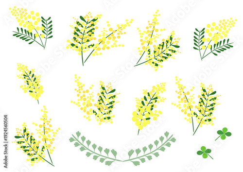 オシャレな菜の花のイラストセット_挿絵_月桂冠
