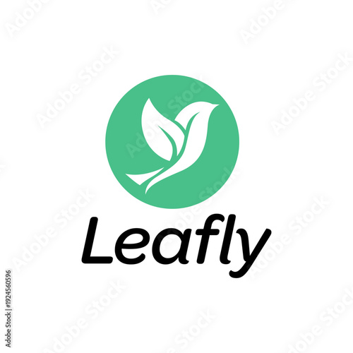 Leafly logo features a green circle with a bird design, a fresh and natureinspired symbol perfect for ecofriendly businesses.