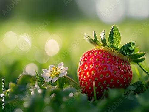 strawberry isolated on spring background