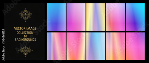 Gentle lilac and lavender gradient panels sit beside an ornate black cover, perfect for feminine branding, spa promotions, wedding stationery, and calm designs.