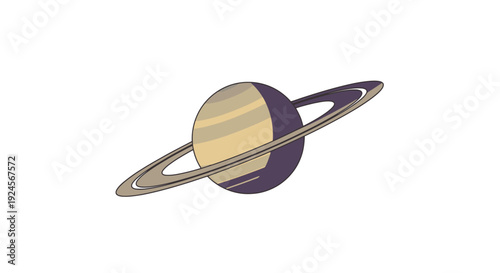 Saturn planet illustration with ring system in a digital graphic representation
