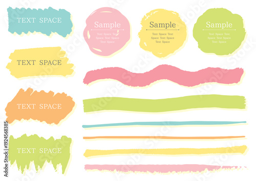 Pastel Watercolor Frames and Lines for Text Space