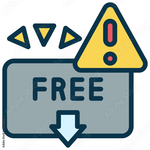 free download alert warning exclamation virus scammer filled outline icon
