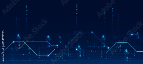 Digital Finance Business and Technology Abstract Futuristic Graph Background