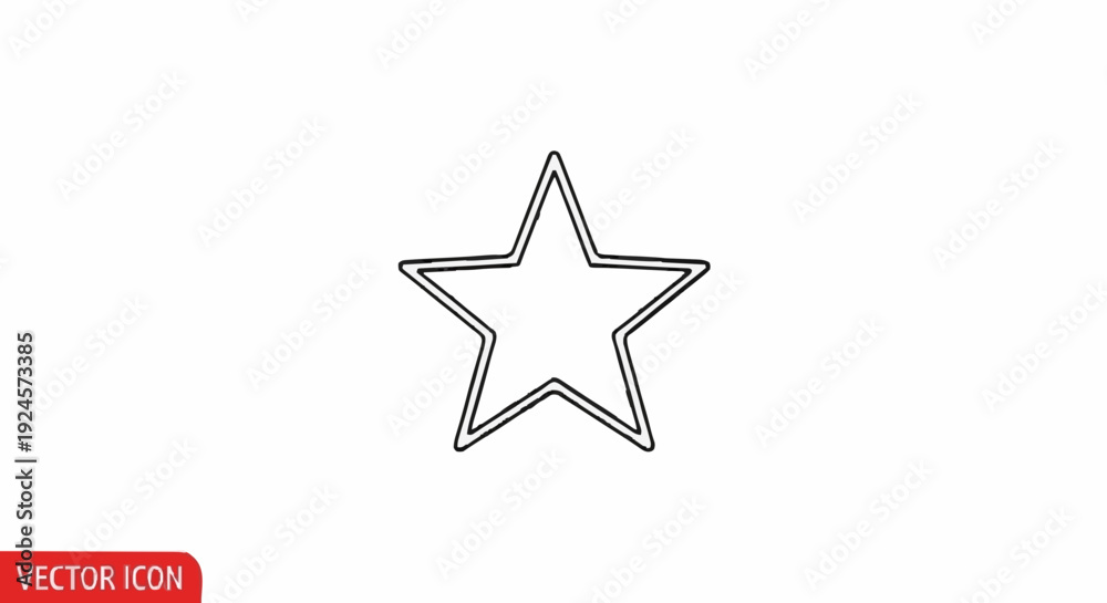 Obraz premium A simple, elegant line art illustration of a five-pointed star on a clean white background, perfect for design and graphic elements