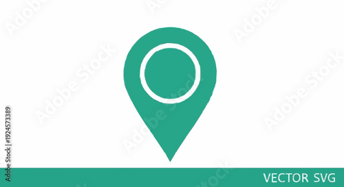 Green location pin vector icon. A simple graphic representing the concept of geographical position, map navigation, and point of interest. Essential for digital interfaces and web design
