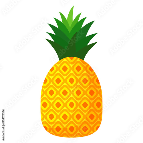 Fresh pineapple fruit illustration, summer pineapple fruit theme. Summer design for holiday promotion and printed on clothing.