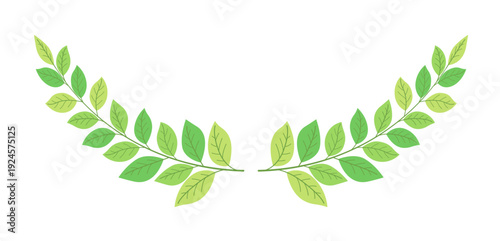 リーフアーチ装飾｜ナチュラルフレームベクター素材