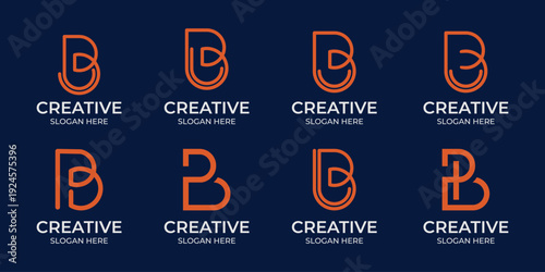 A diverse collection of modern letter B logo designs with integrated play icons, ideal for creative branding, media companies, or entertainment businesses