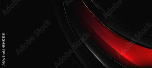 Modern Red Glow Curve Lines on Dark Background