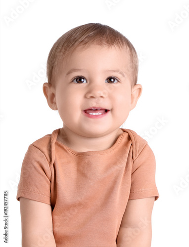 Cute baby on white background