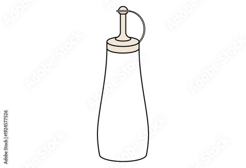 Oil Dispenser Bottle with Spout and Cap, Kitchen Condiment Container for Cooking, Salad Dressing or Olive Oil, Tableware and Food Preparation Concept Illustration