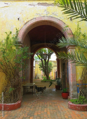 Foto old traditional historic colonial architecture of a mexican hacienda