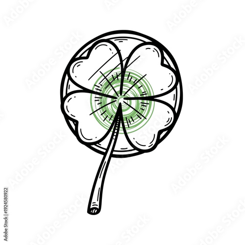 Four Leaf Clover Illustration Simple Design.